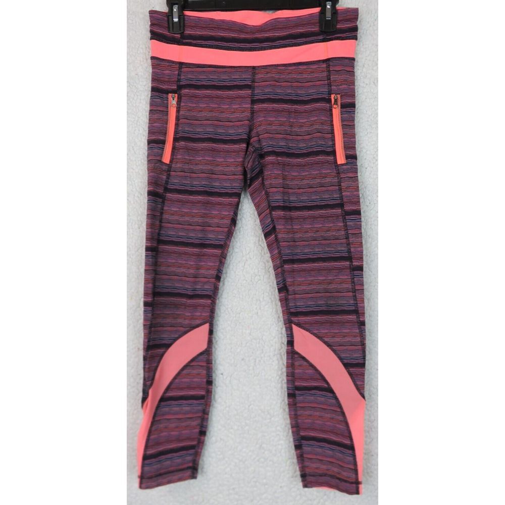 Lululemon‎ Size 8 Womens Leggings Purple Pink Multicolor Yoga Gym Workout Pants